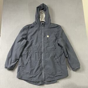 Carhartt Jacket Womens Size 2XL Gray Rain Defender Hooded Full Zip Outdoors